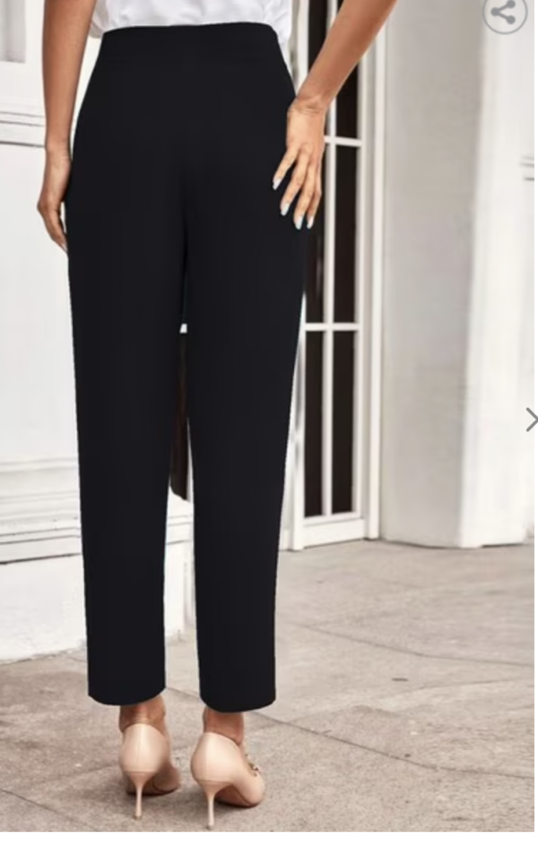 Women Relaxed Fit Trousers with Elasticated Waist - Image 2